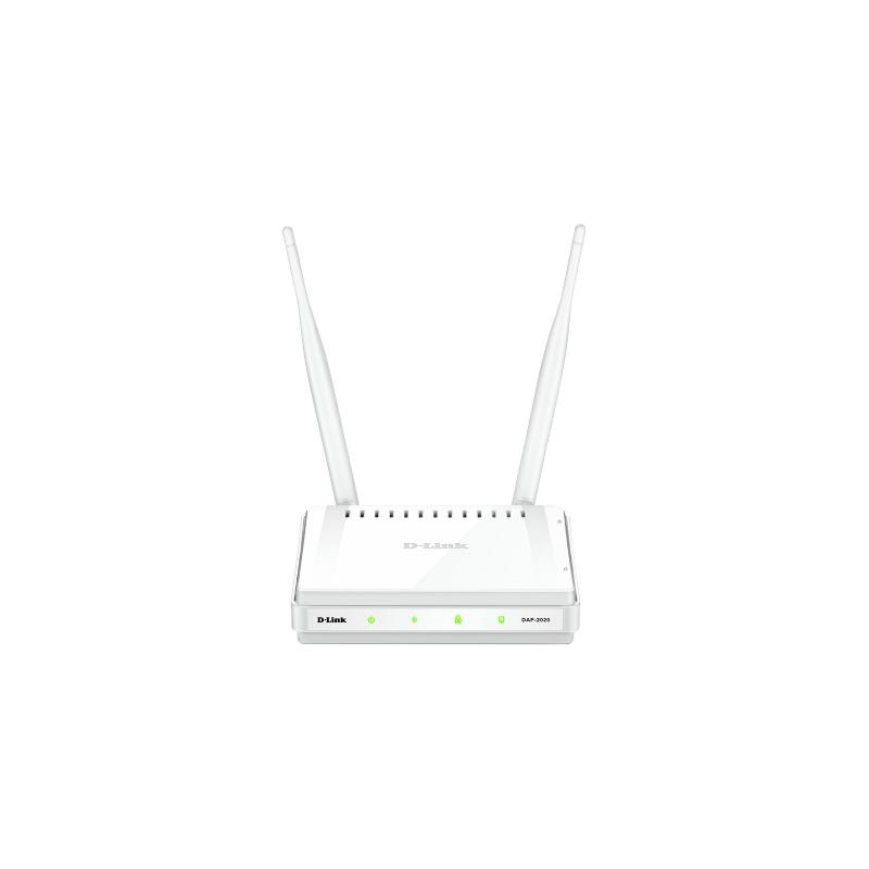 Image of D-link dap-2020 access point wireless n300, due antenne esterne da 5 db, bianco