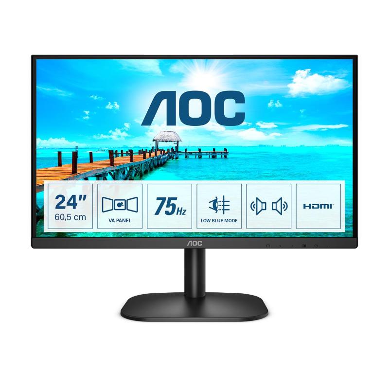 Image of Aoc monitor 23.8`` led va 24b2xdam 1920 x1080 full hd tempo di risposta 4 ms