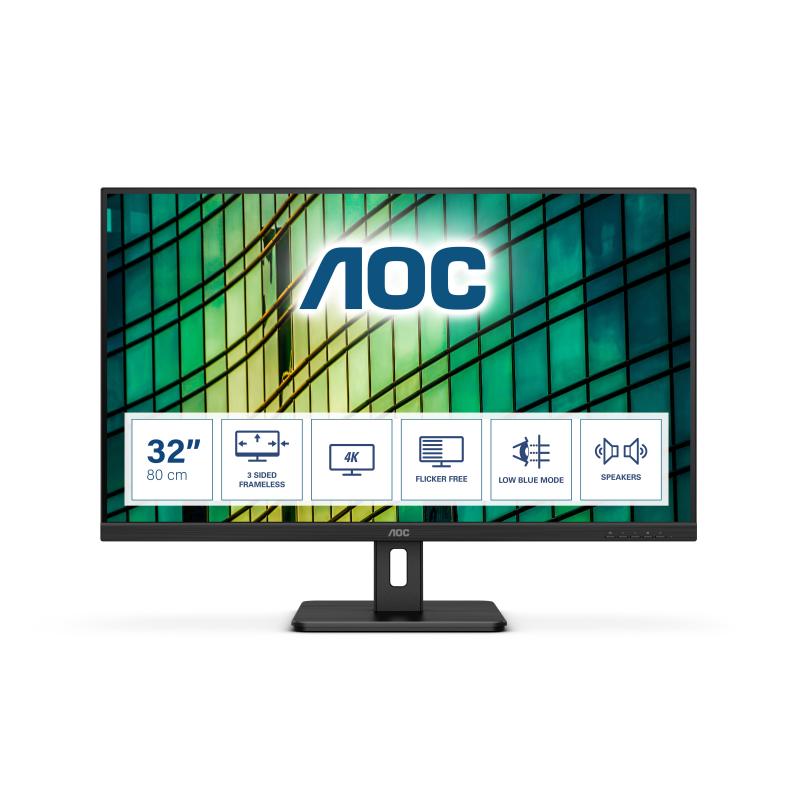 Image of Aoc monitor 31.5`` led va essential-line u32e2n 3840x2160 4k ultra hd tempo di risposta 4 ms