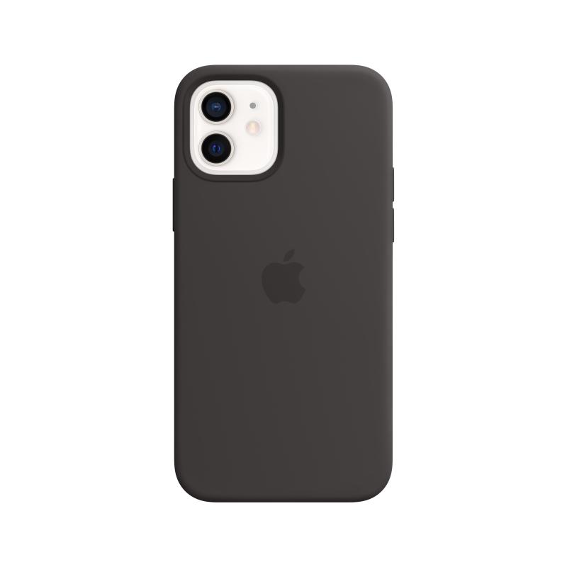Image of Apple iphone 12/12 pro cover originale in silicone con magsafe nero