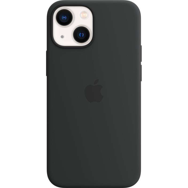 Image of Apple iphone 13 mini custodia magsafe in silicone con finitura soft touch nero