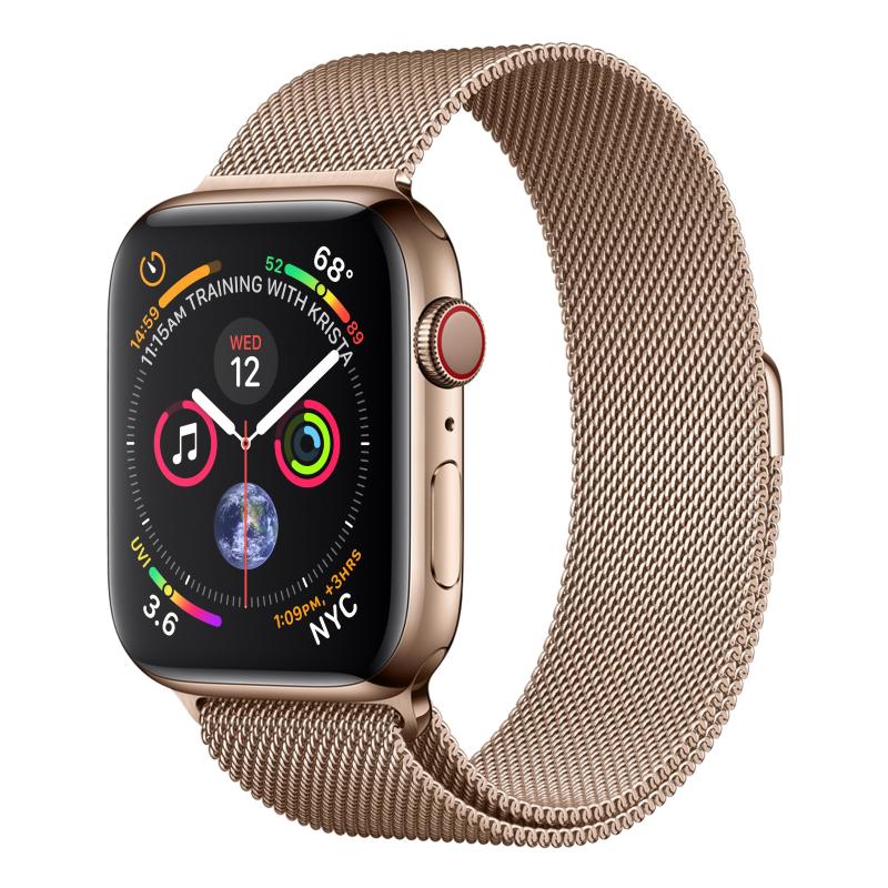 Image of Smartwatch apple series 4 gps + cellular gold stainless steel milanese loop44mm mtx52ty/a