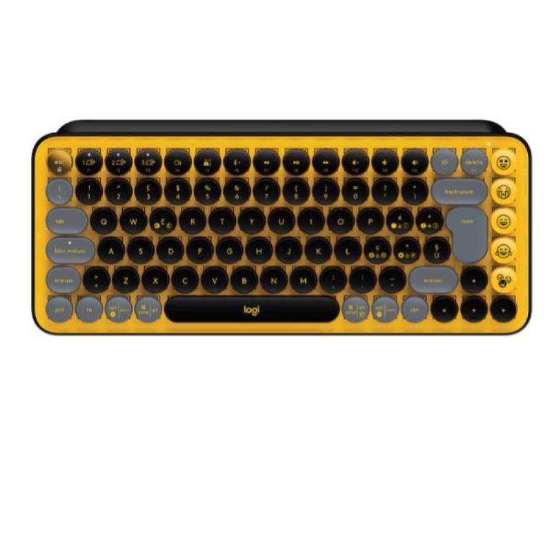 Image of Logitech pop keys tastiera meccanica wireless con tasti emoji personalizzabili blast-yellow