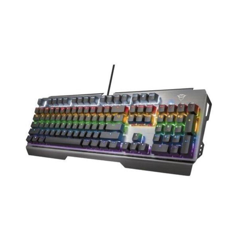 Image of Trust gxt 877 scarr mechanical gaming keyboard tastiera gaming meccanica dal design metallico con interruttori a risposta rapida e 8 modalita`Â  colore