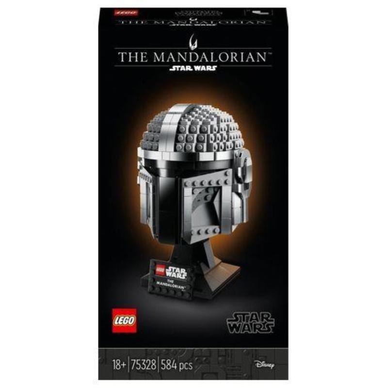 Image of Lego star wars 75328 casco del mandaloriano, elmo da collezione, regalo per adulti da esposizione di guerre stellari
