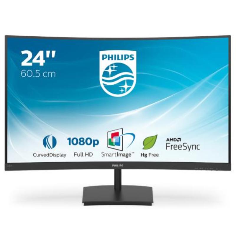 Image of Philips monitor 23.6`` led va curvo 241e1sc - 00 1920x1080 full hd tempo di risposta 4 ms