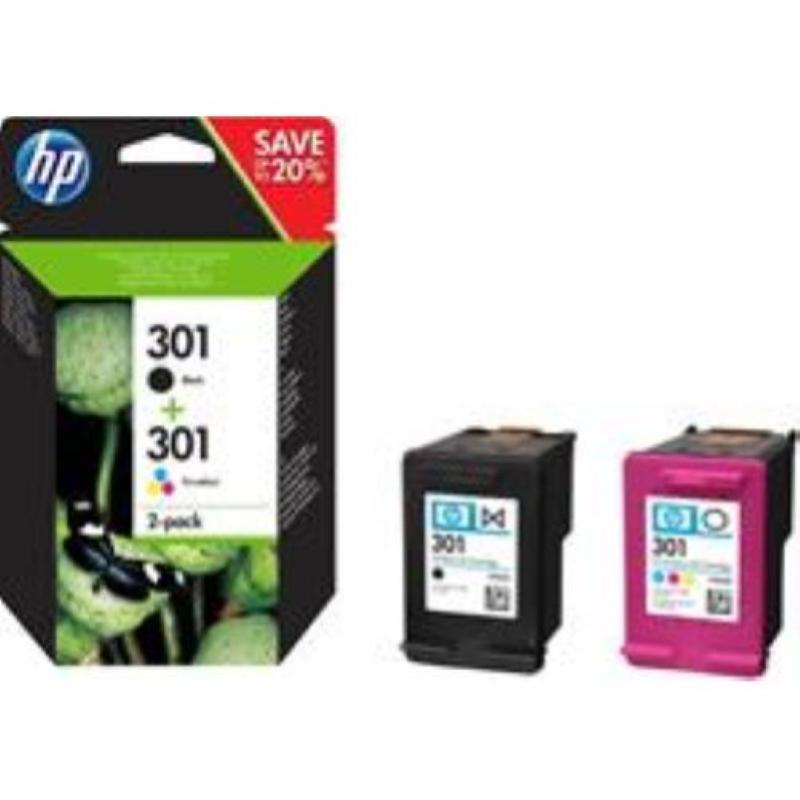 Image of Hp 301 combo pack confezione da 2 cartucce originali d`inchiostro multicolore