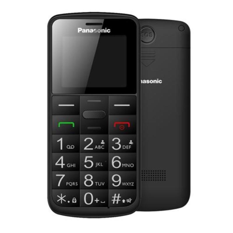 Panasonic kx-tu110 easy phone dual sim 1.77 tasti grandi e tasto sos funzione torcia italia black