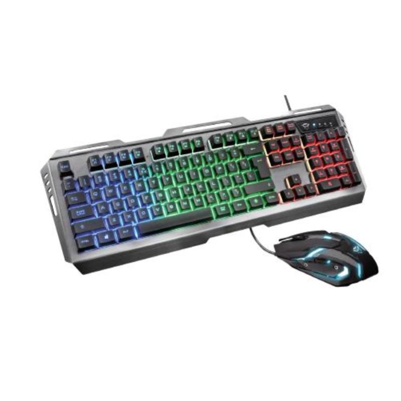 Image of Trust gxt845 tural gaming combo tastiera + mouse usb con led