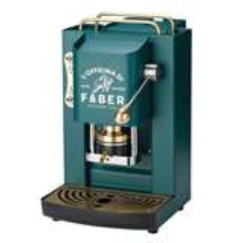 Faber pro deluxe macchina da caffÈ cialde 44mm 500w 15 bar 1.3lt british green ottone