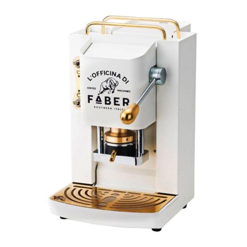 Image of Faber pro deluxe macchina da caffÈ cialde 44mm 500w 15 bar 1.3lt pure white ottone