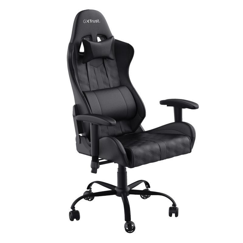 Trust gxt708 resto sedia gaming regolabile totalmente girevole con cuscini removibili black