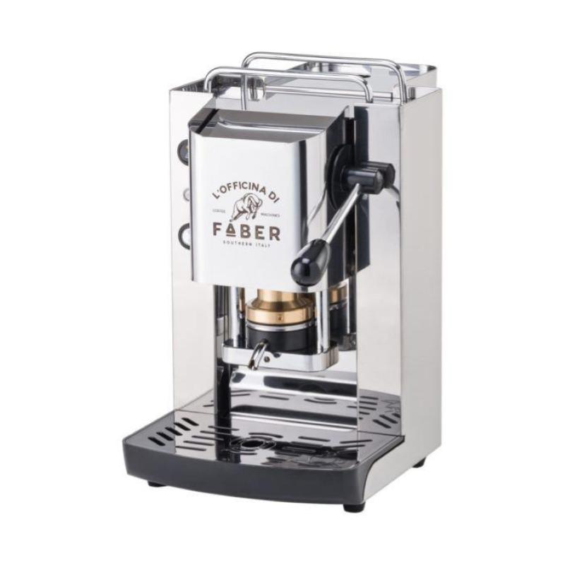 Image of Faber pro total inox deluxe macchina per caffe` a cialde 44 mm pressacialda in ottone regolabile inox