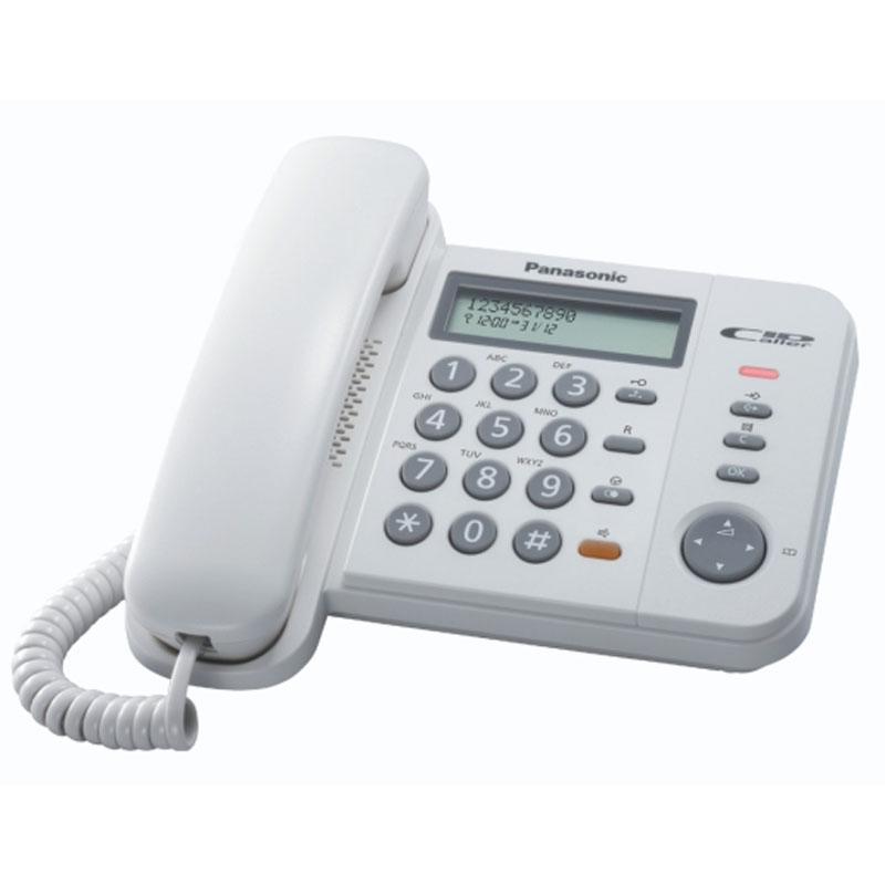Image of Panasonic kx-ts580ex1 telefono a filo con display lcd id chiamante vivavoce e rubrica bianco