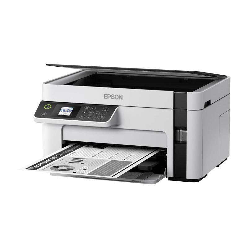 Epson ecotank et-m2120 stampante multifunzione monocromatica 3-in-1 (stampa, copia, scansione), flaconi inchiostro inclusi rendimento nero fino a 5000 pagine, schermo lcd, wi-fi