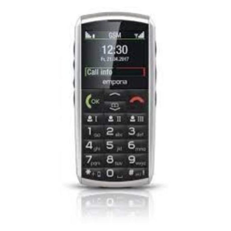Emporia classic senior phone 2g 2 tasti grandi sos opzionale 3 tasti scelta rapida fotocamera silver