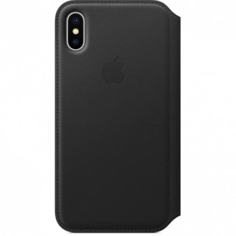 Apple iphone x custodia a libro originale in pelle colore nero