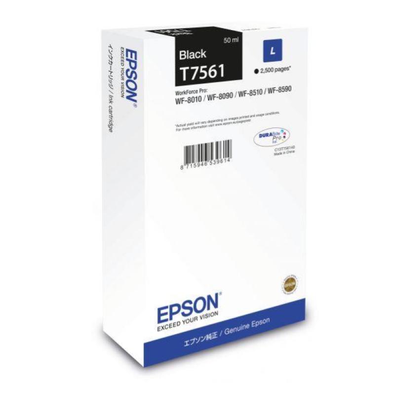 Image of Epson t7561 cartuccia nero per wf-8xxx serie (c13t756140)