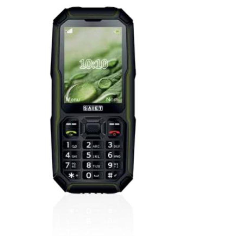 Saiet energy dual sim 2.8 ip68 tasto sos volume rx suoneria amplificata itala nero/verde