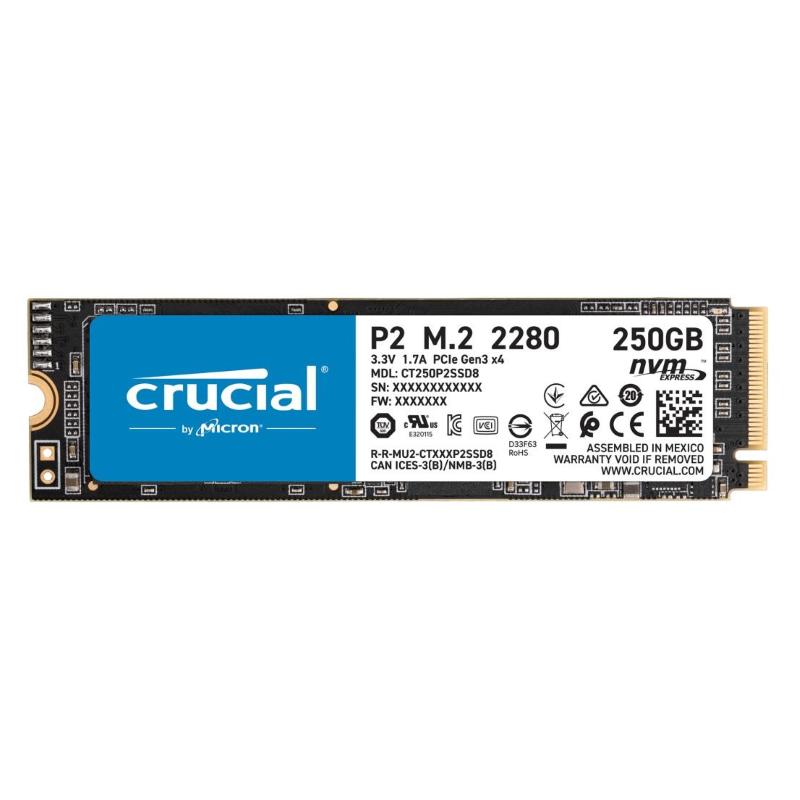 Crucial p2 ssd 250gb m.2 nvme pci express 3.0