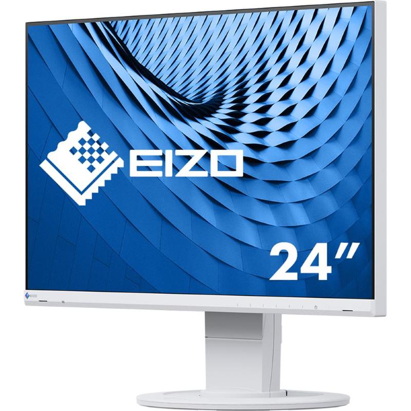 Image of Eizo monitor 23,8 led ips fhd 16:9 5ms 250 cd/m, dvi/dp/hdmi, pivot, multimediale, flex ev2460 bianco