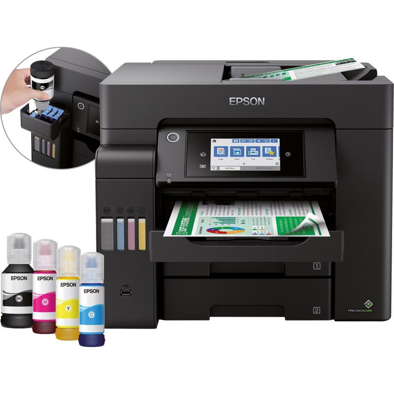 Image of Epson ecotank et-5800 stampante multifunzione ink jet a4 wi-fi fax usb 2.0 lan 32 ppm 4800 x 2400 dpi