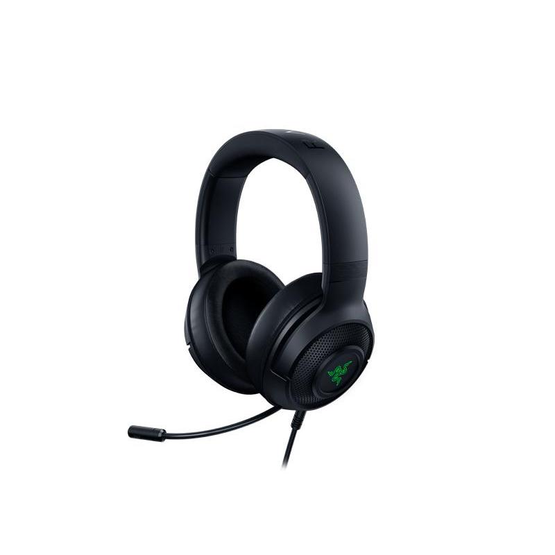 Razer kraken v3 x cuffie gaming ultralight rgb usb driver triforce microfono cardioide piegabile razer chroma rgb 7.1 surround sound black