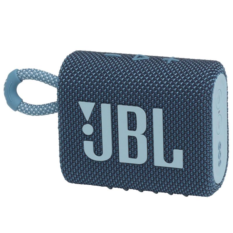 Image of Jbl go 3 speaker bluetooth portatile cassa altoparlante wireless con design compatto resistente ad acqua e polvere ipx67 fino a 5h di autonomia usb blu