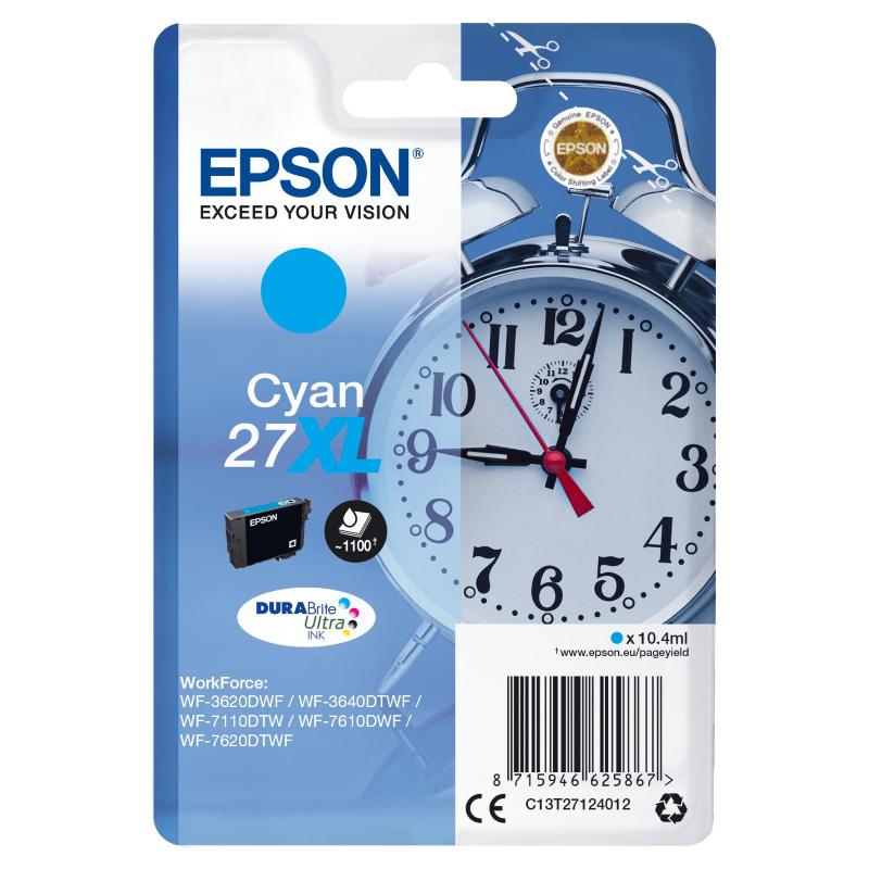 Image of Epson cartuccia inchiostro ciano sveglia serie 27xl