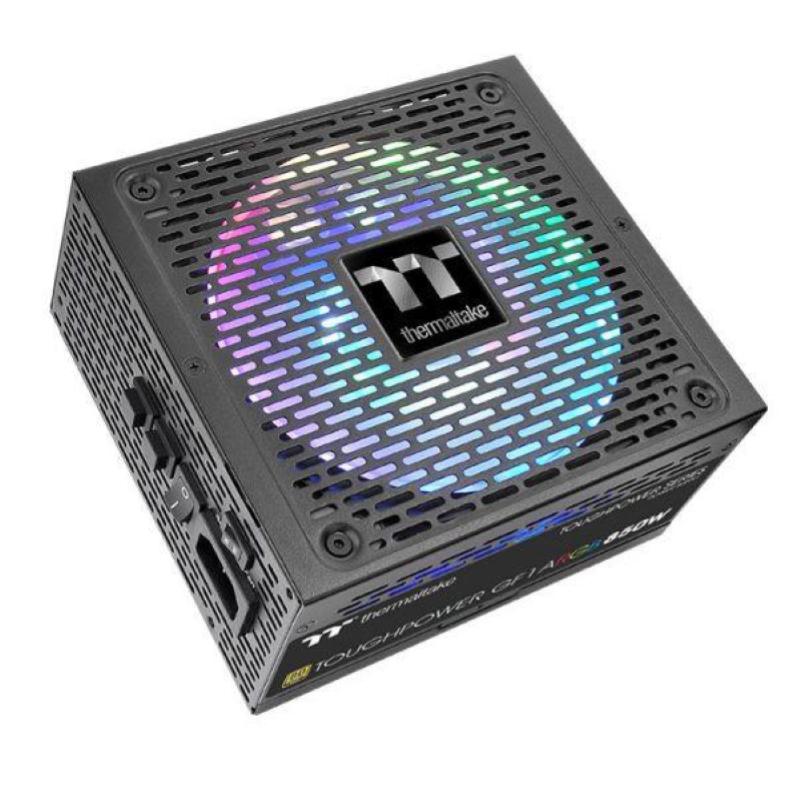 Thermaltake toughpower gf1 alimentatore 850w 80 plus gold argb complatamente modulare con ventola rgb da18 led black