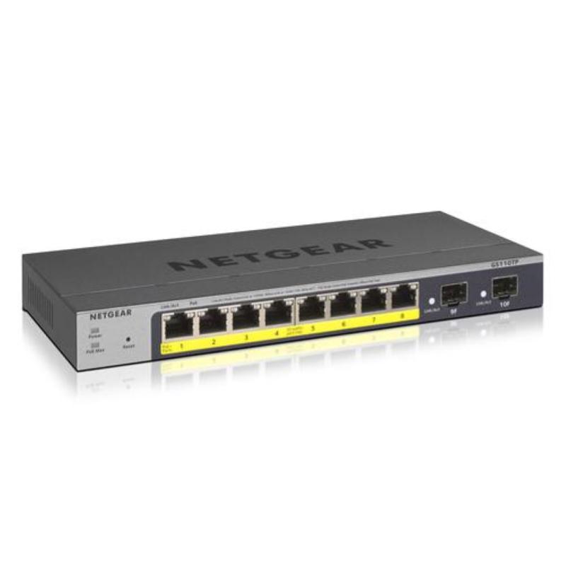 Image of Netgear gs110tp switch gestito l2-l3-l4 gigabit ethernet 10-100-1000 grigio supporto power over ethernet
