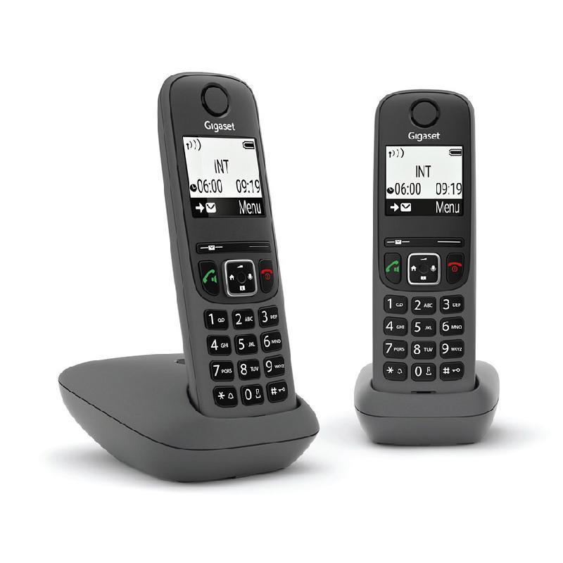 Image of Gigaset as 490 duo black cordless dect + aggiuntivo