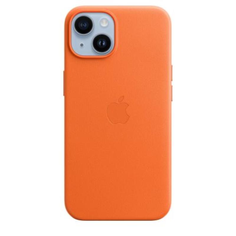Image of Apple custodia magsafe inÂ pelle per iphoneÂ 14 orange