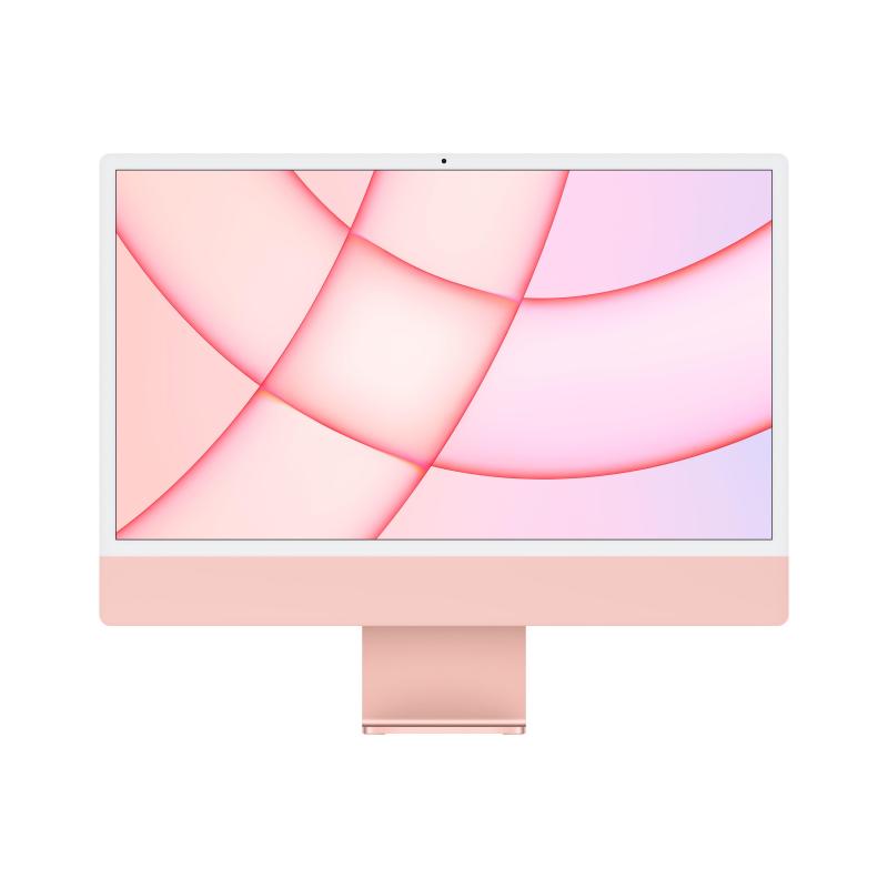 Image of Apple imac 2021 24 retina 4.5k chip m1 gpu 8-core ram 8gb-ssd 256gb-macos big sur italia pink (mgpm3t/a)