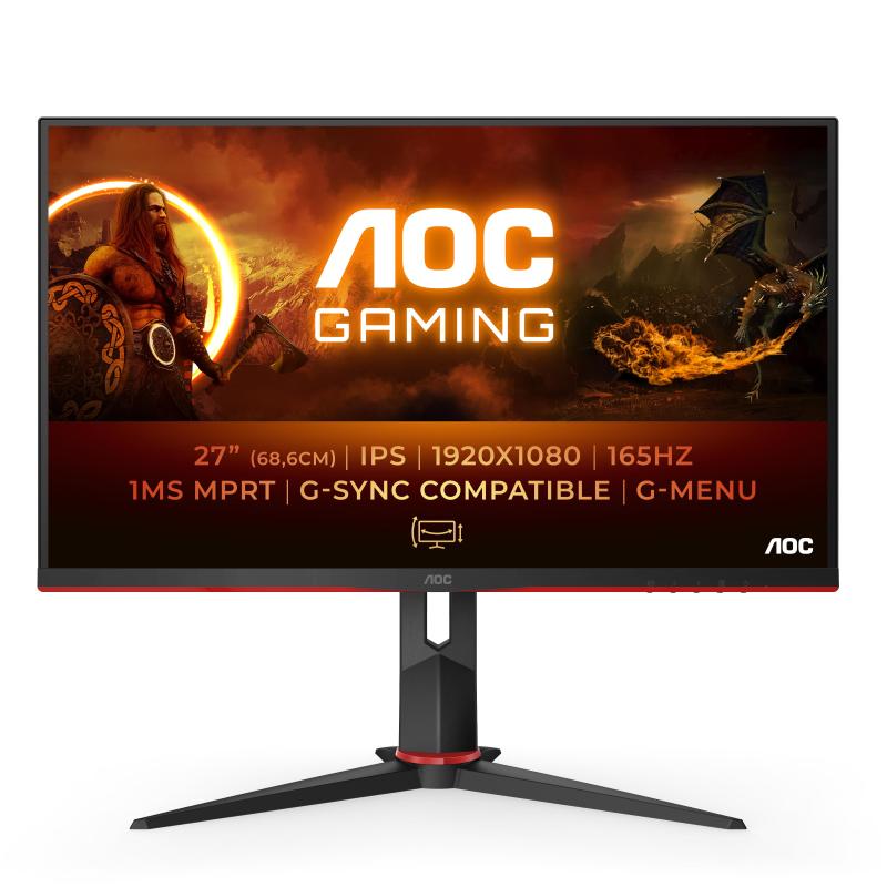 Image of Aoc 27g2spu-bk monitor pc 27`` 1920x1080 pixel full hd nero-rosso