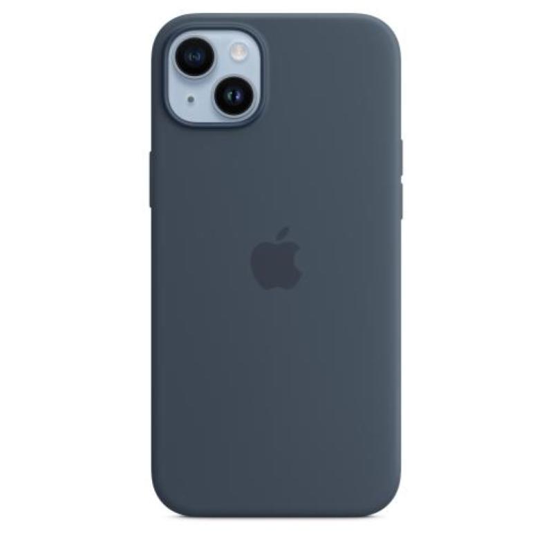 Image of Apple cover con magsafe in silicone blu tempesta per iphone 14 plus