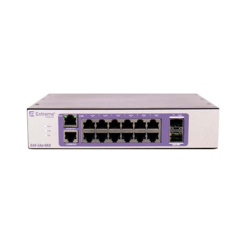 Extreme 210-12p-ge2 switch di rete gestito l2 12 porte lan rj-45 10/100/1000 mbps poe 2 slot sfp colore bronzo