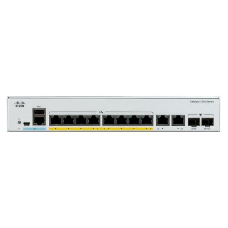 Cisco catalyst c1000-8p-2g-l switch gestito l2 4 x 10/100/1000 (poe+) + 4 x 10/100/1000 + 2 x sfp gigabit combo (uplink) poe+ (67 w)