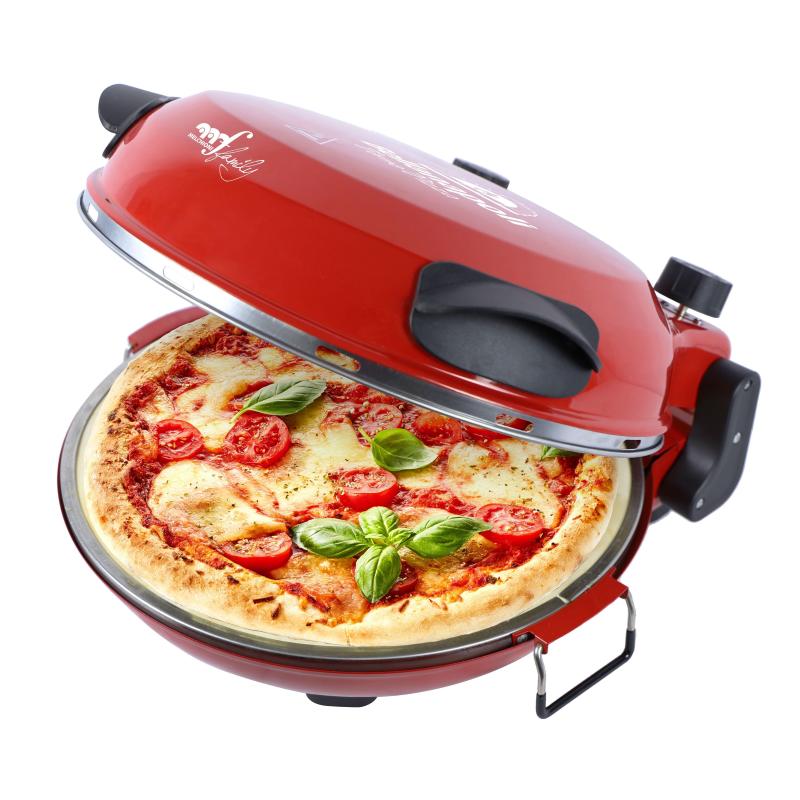 Image of Melchioni family bellanapoli forno pizza 1200w doppio termostato piatto in pietra refettaria diametro 31 cm rosso