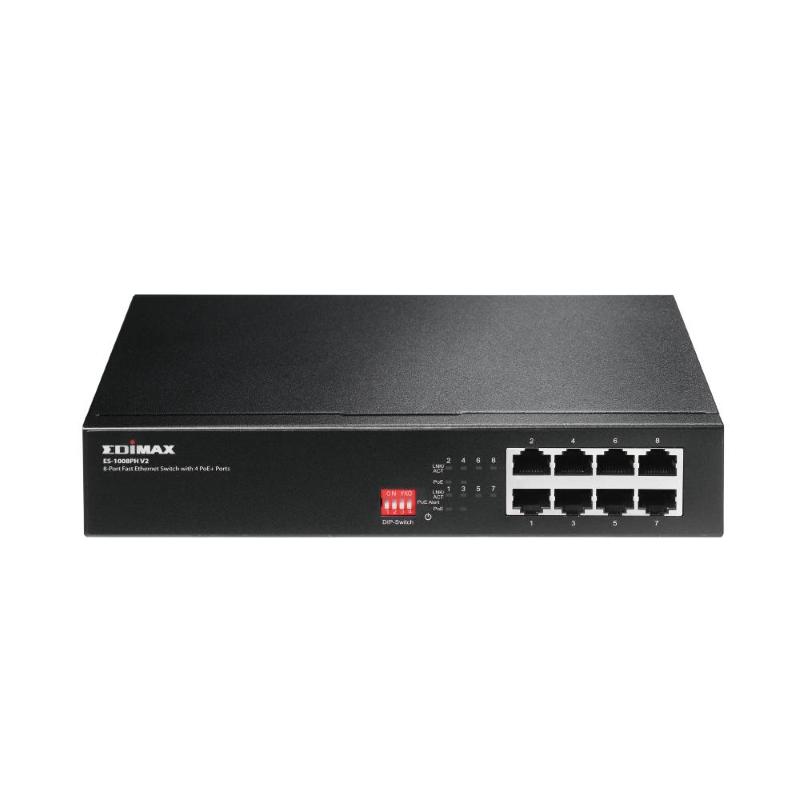 Image of Long range 8-port fast ethernet switch 4 poe+ports dip switch