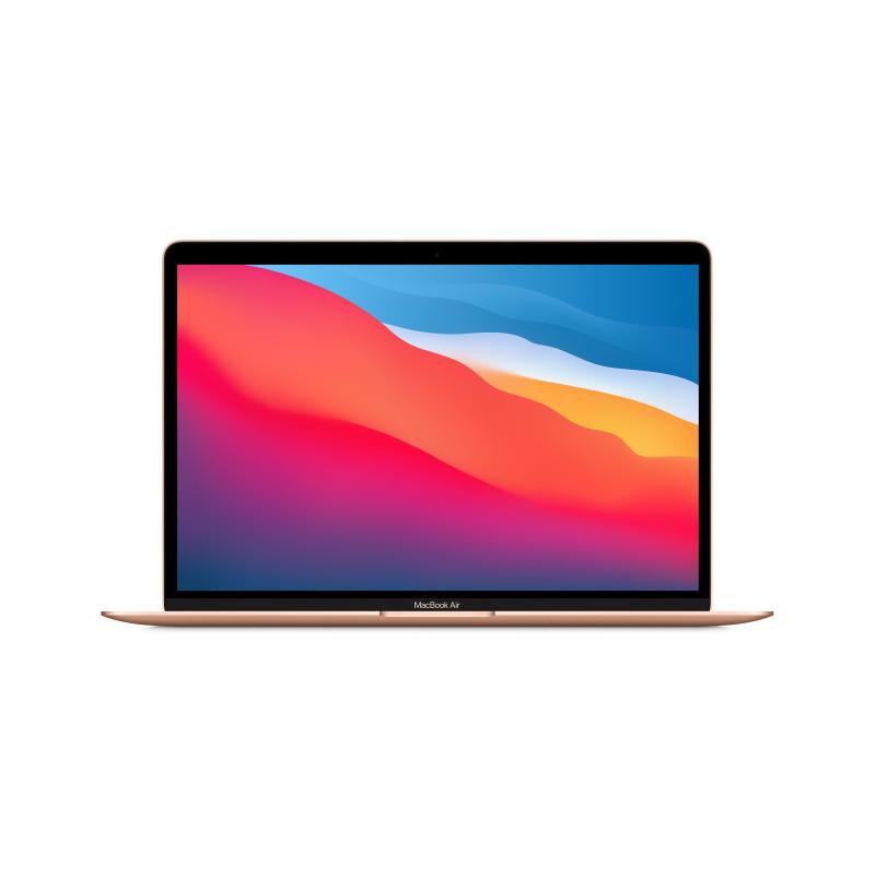 Image of Notebook apple macbook air 13.3 2560x1600 chip m1 con gpu 7core 256gb ssd 8gb 2xthunderbolt usb 4 wi-fi 6 bluetooth 5.0 macos gold mgnd3t/a