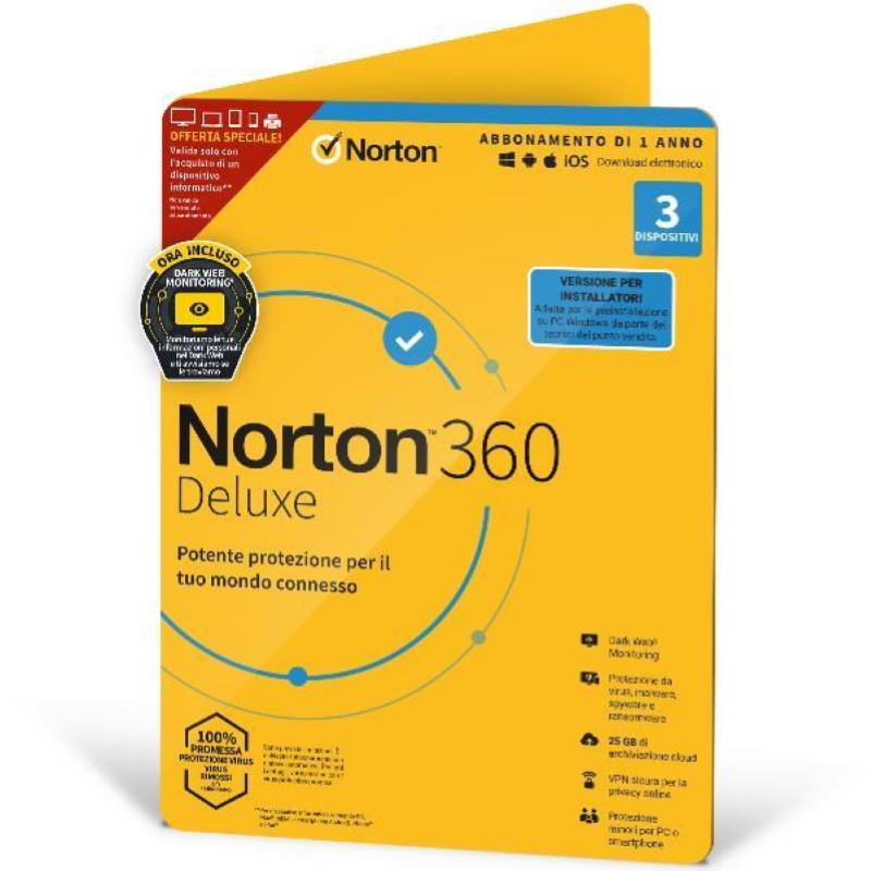 Norton n360 3 device 12 mesi techbench attach dvd