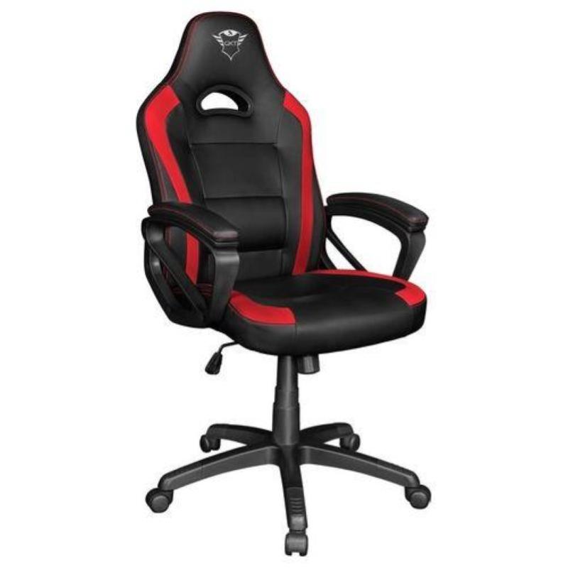 Trust gxt701r ryon sedia gaming ergonomica bracciolo imbottiti sedile ribaltabile e bloccabile rotazione completa di 360 black red