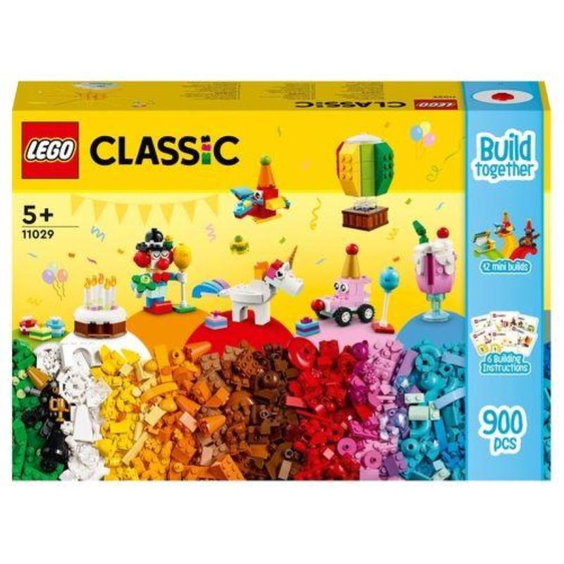 Image of Lego classic 11029 party box creativa, giochi per bambini 5+ da condividere in famiglia con 12 mini-costruzioni in mattoncini