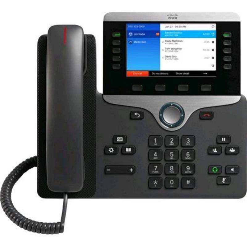 Image of Cisco ip phone 8841 telefono voip sip, rtcp, rtp, srtp, sdp 5 linee 2 x rete (rj-45) - poe ports