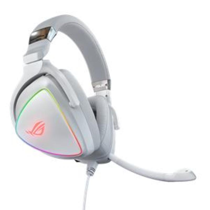Image of Asus rog delta rgb gaming headset with hi-res ess quad-dac, circular rgb lighting effect and usb-c connector for pcs, consoles and mobile gaming