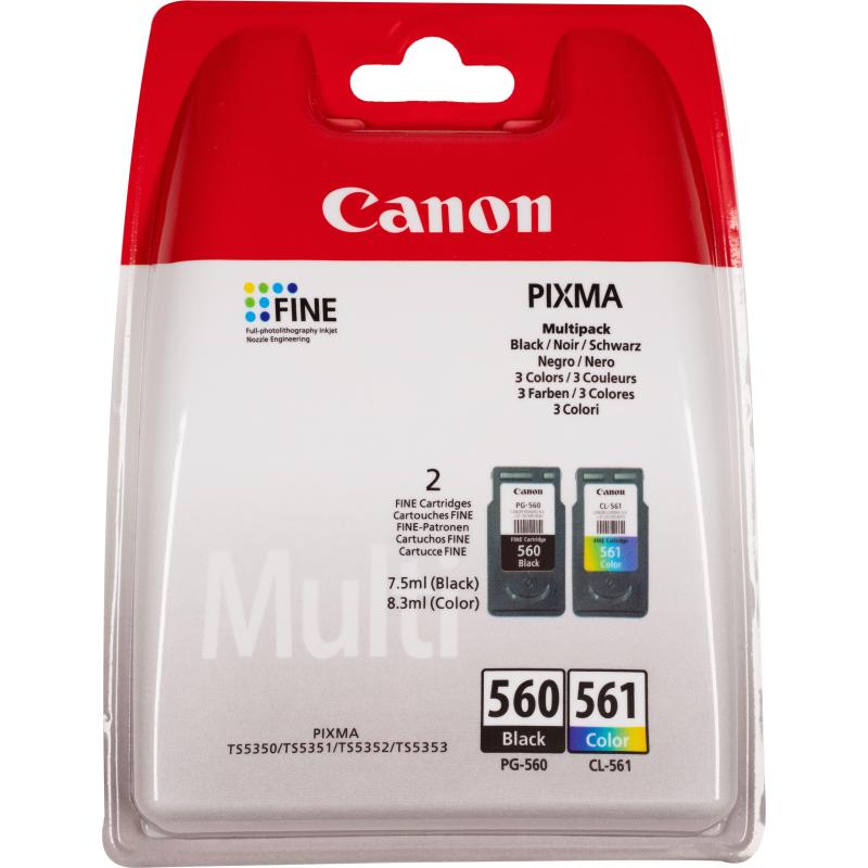 Image of Canon pg-560 cl-561 cartuccia ink-jet 180 pagine multipack nero + colore ( ciano magenta giallo)