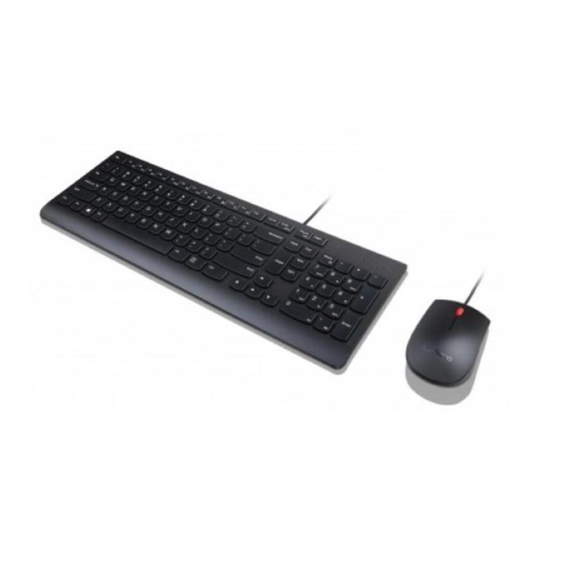 Lenovo essential wired combo set mouse e tastiera usb italiano nero