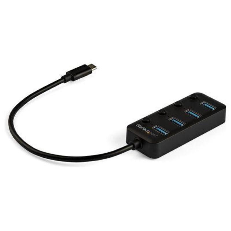Image of Startech hub usb-c a 4 porte 4x usb-a con switch on-off individuale