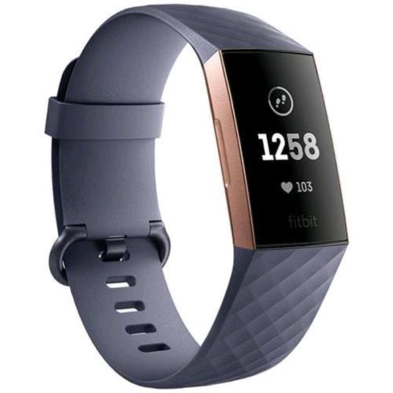 Image of Fitbit charge 3 tracker fitness corpo colore grigio blu/rosa